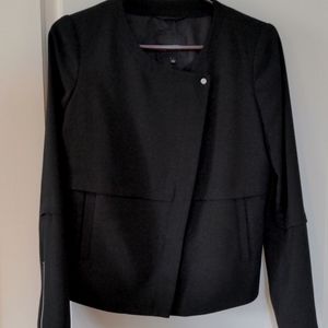 Babaton black light dressy jacket with silver zipper details, size 2